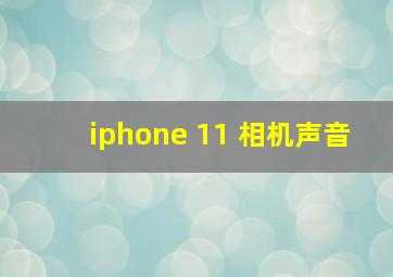 iphone 11 相机声音